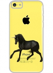 Coque Iphone 5C Transparente Black Unicorn