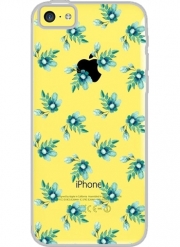 Coque Iphone 5C Transparente Blue Flowers