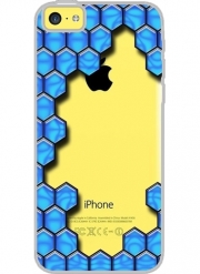 Coque Iphone 5C Transparente Bleu Métallisée Echelle