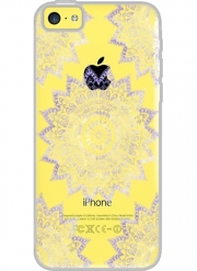Coque Iphone 5C Transparente Bohemian Flower Mandala in purple