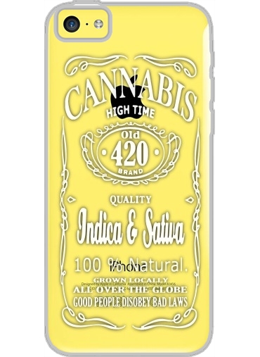 Coque Iphone 5C Transparente Cannabis