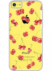 Coque Iphone 5C Transparente Cherry Pattern