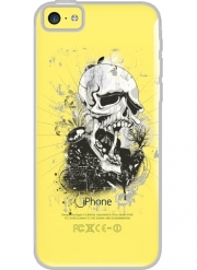 Coque Iphone 5C Transparente Dark Gothic Skull