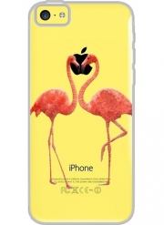 Coque Iphone 5C Transparente flamingo love