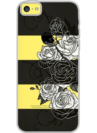Coque Iphone 5C Transparente Inverted Roses