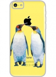 Coque Iphone 5C Transparente Pingouin Love
