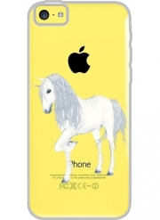 Coque Iphone 5C Transparente La licorne blanche