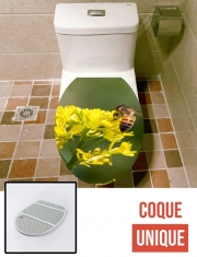 Housse de toilette - Décoration abattant wc A bee in the yellow mustard flowers