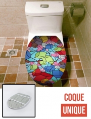 Housse de toilette - Décoration abattant wc Abstract Cool Cubes