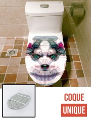 Housse de toilette - Décoration abattant wc abstract husky puppy