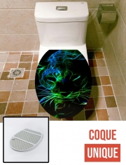 Housse de toilette - Décoration abattant wc Abstract neon Leopard