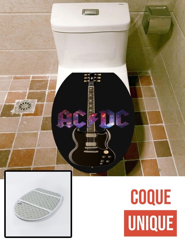Housse de toilette - Décoration abattant wc AcDc Guitare Gibson Angus