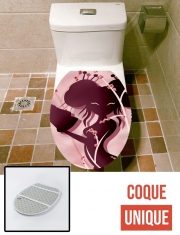 Housse de toilette - Décoration abattant wc Akiko asian woman