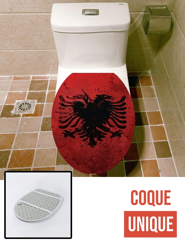 Housse de toilette - Décoration abattant wc Albanie Painting Flag
