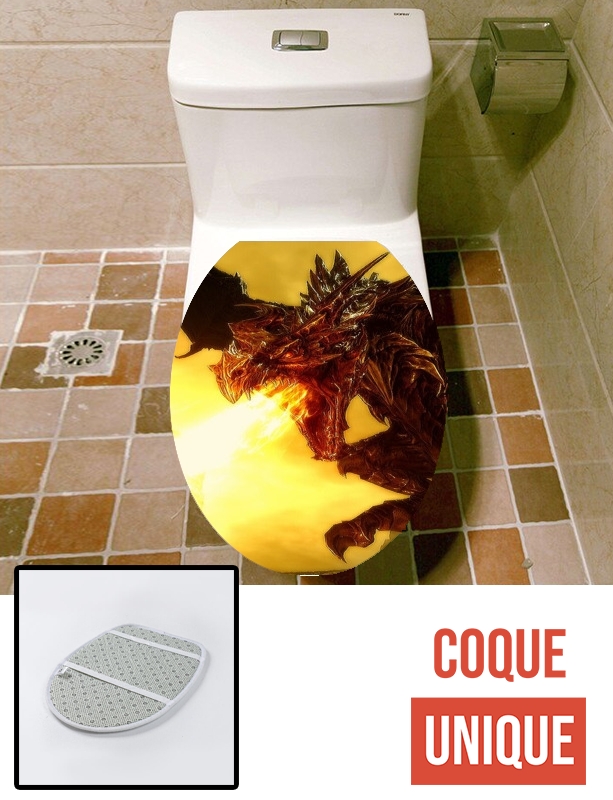 Housse de toilette - Décoration abattant wc Aldouin Fire A dragon is born