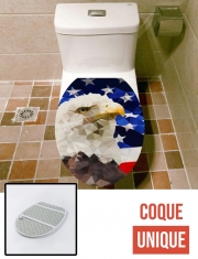 Housse de toilette - Décoration abattant wc American Eagle and Flag