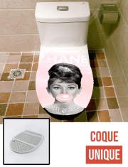 Housse de toilette - Décoration abattant wc Audrey Hepburn bubblegum