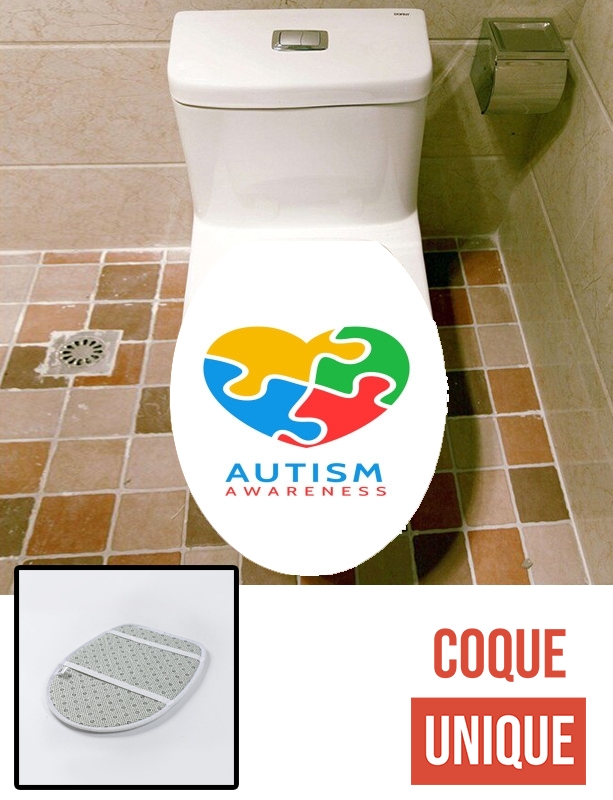 Housse de toilette - Décoration abattant wc Autisme Awareness