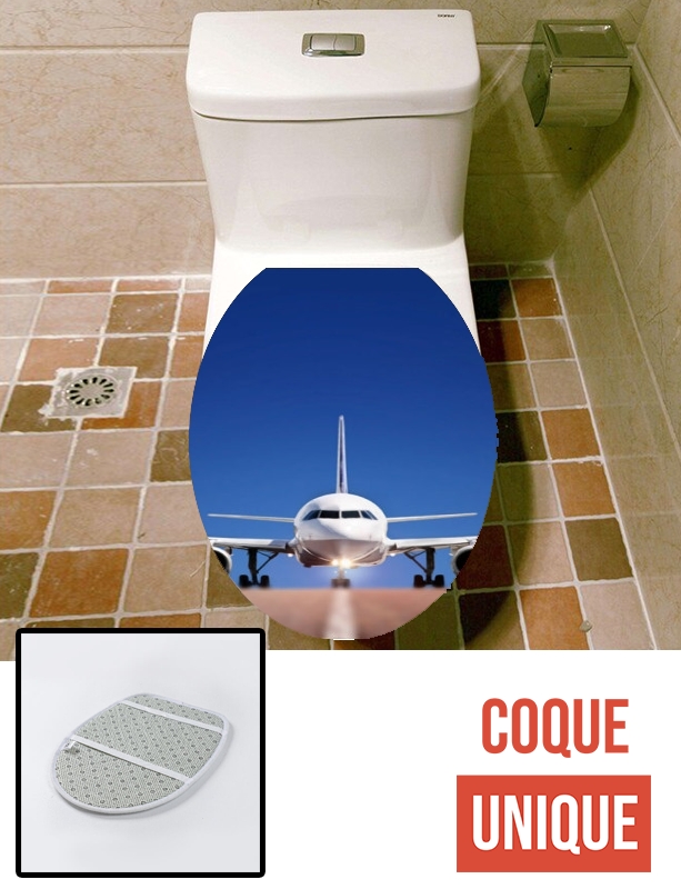 Housse de toilette - Décoration abattant wc Avion en décollage