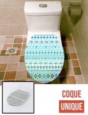 Housse de toilette - Décoration abattant wc Aztec Aqua