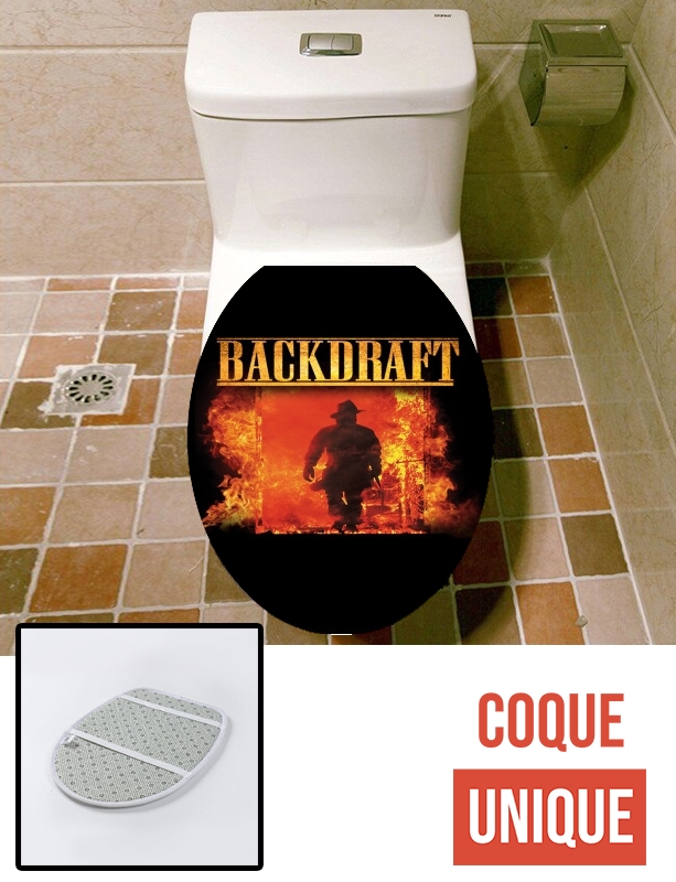 Housse de toilette - Décoration abattant wc backdraft pompier