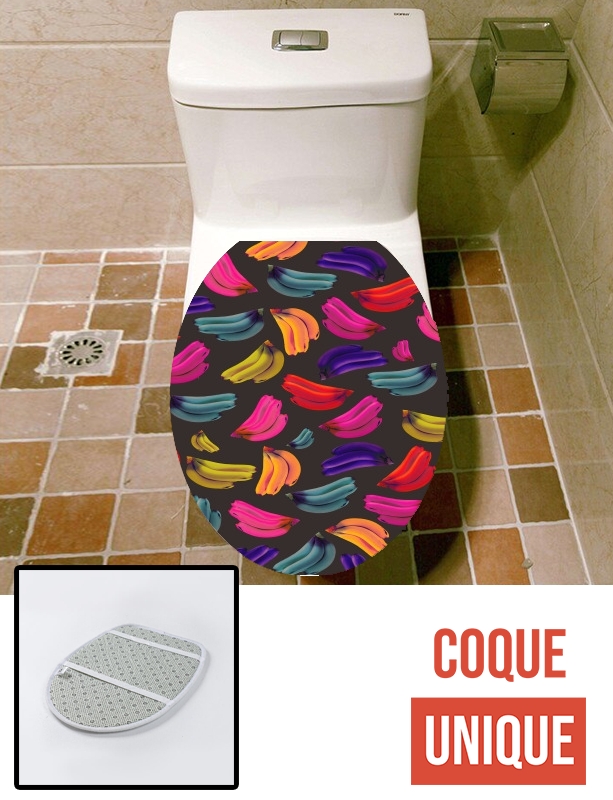 Housse de toilette - Décoration abattant wc Bananas  Coloridas