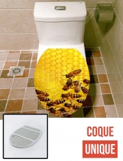 Housse de toilette - Décoration abattant wc Abeille dans la ruche Miel