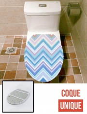 Housse de toilette - Décoration abattant wc BLUE COLORFUL CHEVRON 