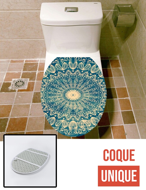 Housse de toilette - Décoration abattant wc Blue Organic boho mandala