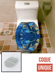 Housse de toilette - Décoration abattant wc Blue Triangles