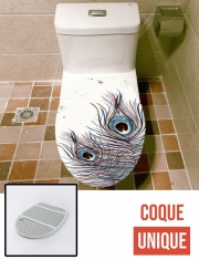 Housse de toilette - Décoration abattant wc Boho Peacock Feather