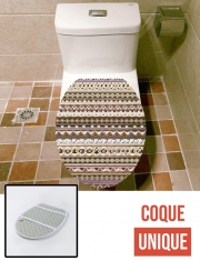 Housse de toilette - Décoration abattant wc Aztec bandana Marron