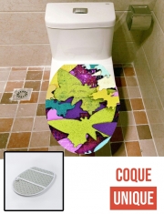 Housse de toilette - Décoration abattant wc Butterflies art paper