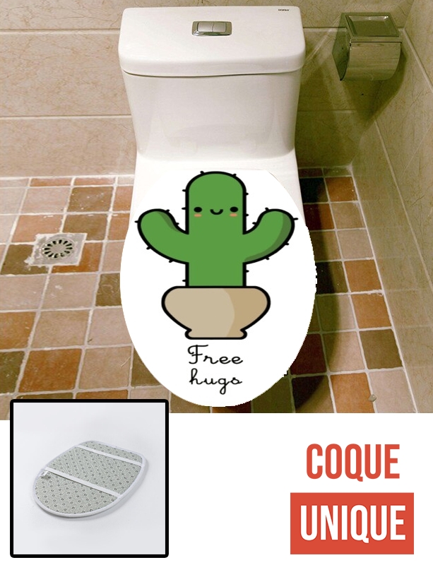 Housse de toilette - Décoration abattant wc Cactus Free Hugs