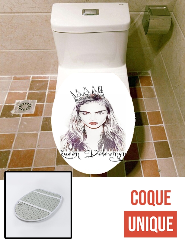 Housse de toilette - Décoration abattant wc Cara Delevingne Queen Art