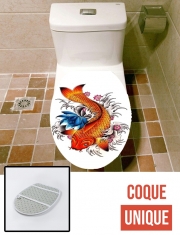 Housse de toilette - Décoration abattant wc Carpe japonaise