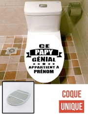 Housse de toilette - Décoration abattant wc Ce papy genial appartient a prenom