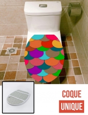 Housse de toilette - Décoration abattant wc Cercles MultiCouleur
