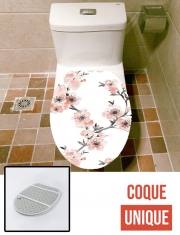 Housse de toilette - Décoration abattant wc Cherry Blossom Aquarel Flower