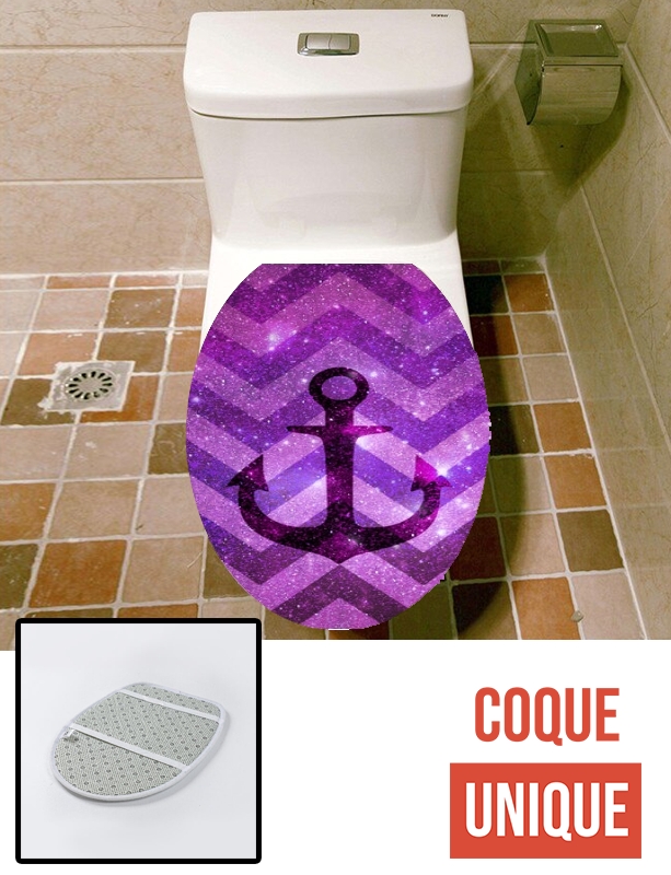 Housse de toilette - Décoration abattant wc Ancre perdu dans l'espace Violet