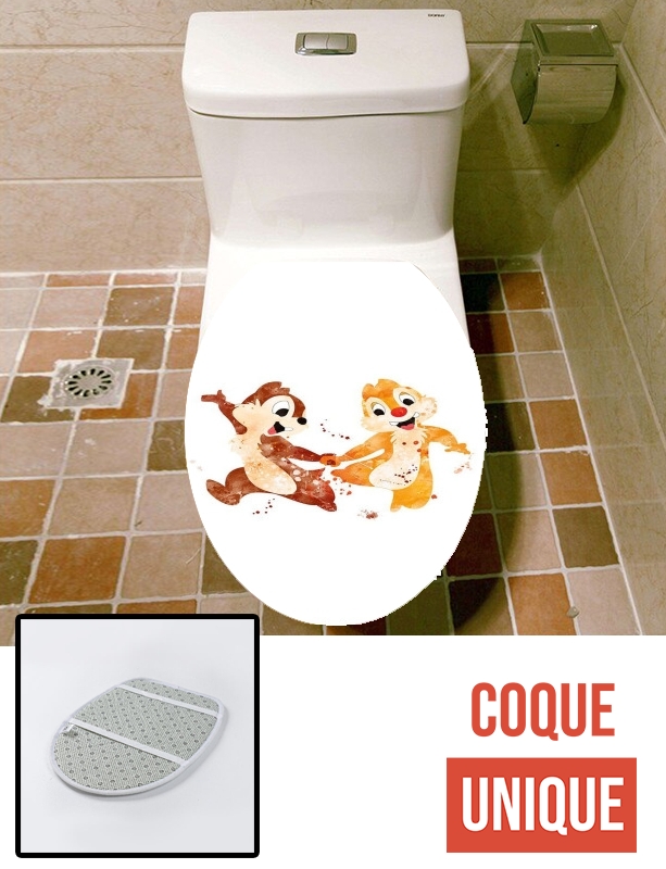 Housse de toilette - Décoration abattant wc Tic et Tac Watercolor