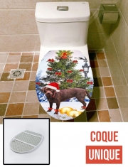 Housse de toilette - Décoration abattant wc Chien de Noël