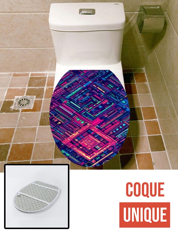 Housse de toilette - Décoration abattant wc Circuit Color