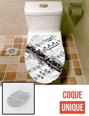 Housse de toilette - Décoration abattant wc Clarinette Musical Notes