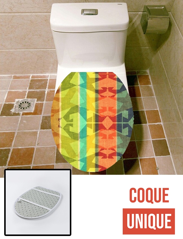 Housse de toilette - Décoration abattant wc colourful design
