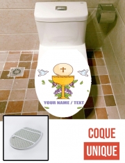 Housse de toilette - Décoration abattant wc Communion - Cadeau invité