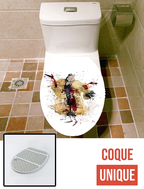 Housse de toilette - Décoration abattant wc Cruella watercolor dream