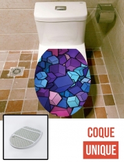 Housse de toilette - Décoration abattant wc Cube bleu