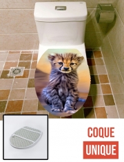 Housse de toilette - Décoration abattant wc Cute cheetah cub