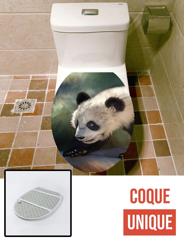 Housse de toilette - Décoration abattant wc Cute panda bear baby